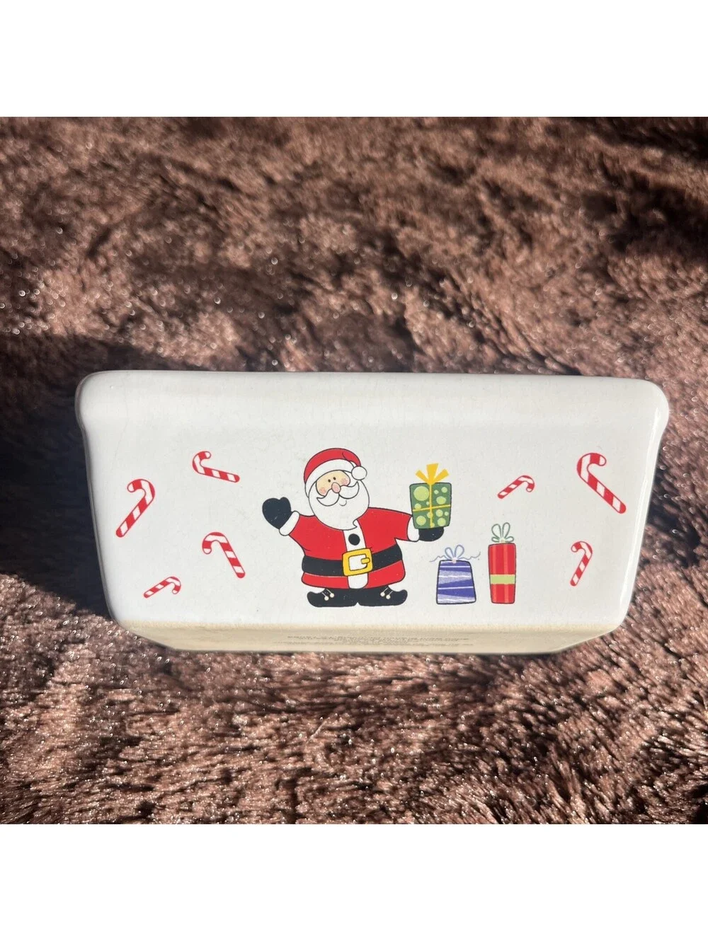 Title:HOLIDAY BAKE! Christmas Mini Loaf Pans Set 4 Ceramic Dishes Santa Snowman